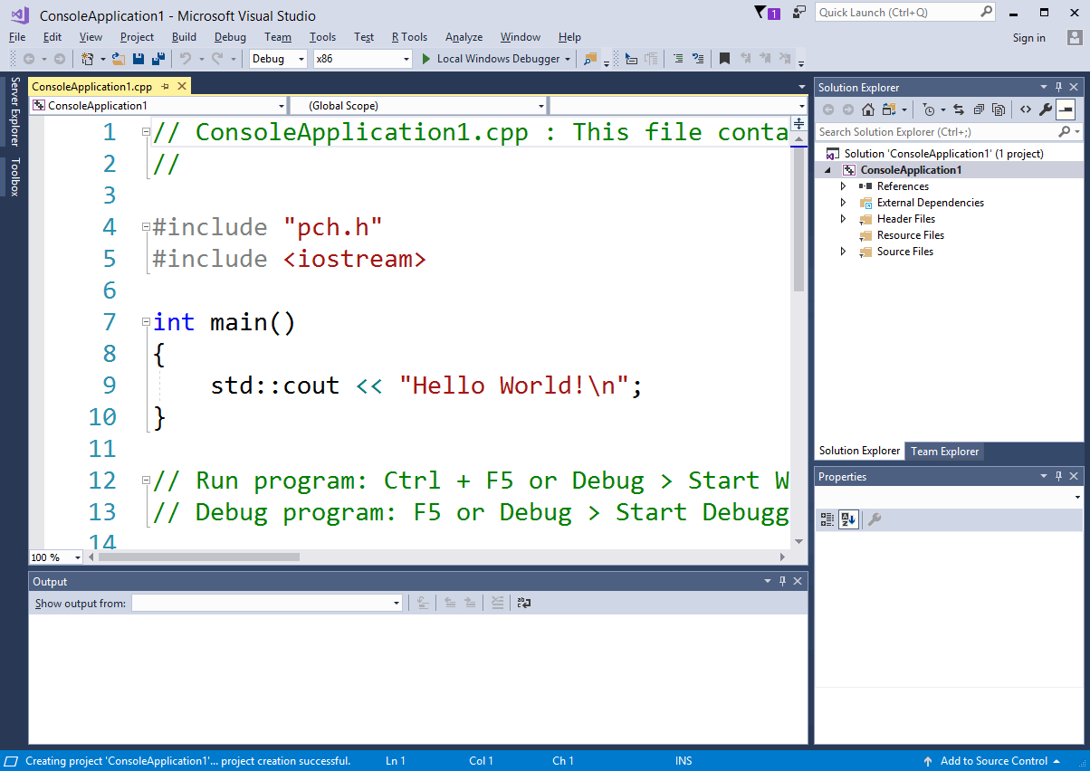 Visual C++ Screenshot